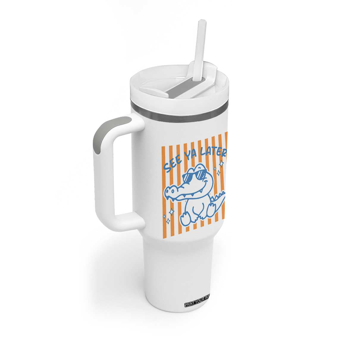 See You Later Alligator Tumbler With Handle Funny Last Day End of Year Teacher Summer Gift TS10 Print Your Wear