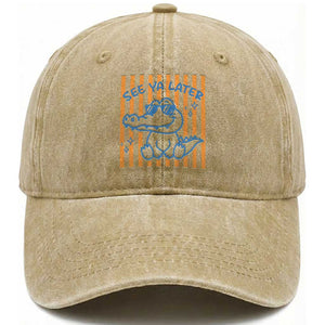 See You Later Alligator Washed Cotton Baseball Cap Funny Last Day End of Year Teacher Summer Gift TS10 Print Your Wear