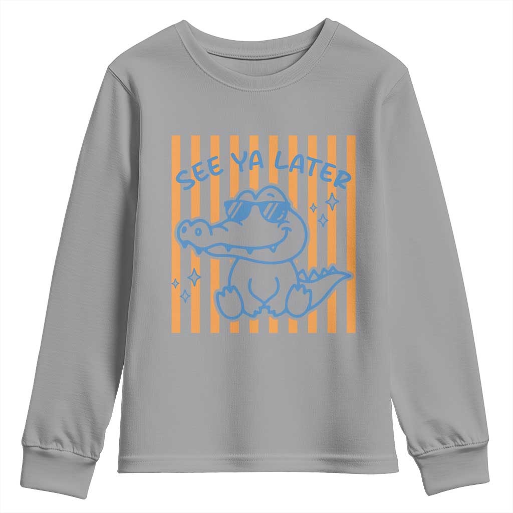 See You Later Alligator Youth Sweatshirt Funny Last Day End of Year Teacher Summer Gift TS10 Sport Gray Print Your Wear