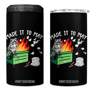 Last Day of School 4 in 1 Can Cooler Tumbler Funny Raccoon Dumpster Fire Made It To May Teacher TS10 One Size: 16 oz Black Print Your Wear