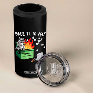 Last Day of School 4 in 1 Can Cooler Tumbler Funny Raccoon Dumpster Fire Made It To May Teacher TS10 Print Your Wear