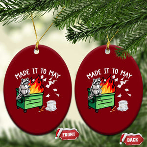 Last Day of School Ceramic Ornament Funny Raccoon Dumpster Fire Made It To May Teacher TS10 Print Your Wear