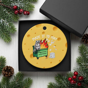 Last Day of School Ceramic Ornament Funny Raccoon Dumpster Fire Made It To May Teacher TS10 1pc Yellow Cheese Print Your Wear