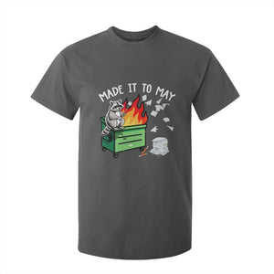 Last Day of School T Shirt For Kid Funny Raccoon Dumpster Fire Made It To May Teacher TS10 Dark Heather Print Your Wear