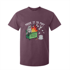 Last Day of School T Shirt For Kid Funny Raccoon Dumpster Fire Made It To May Teacher TS10 Maroon Print Your Wear