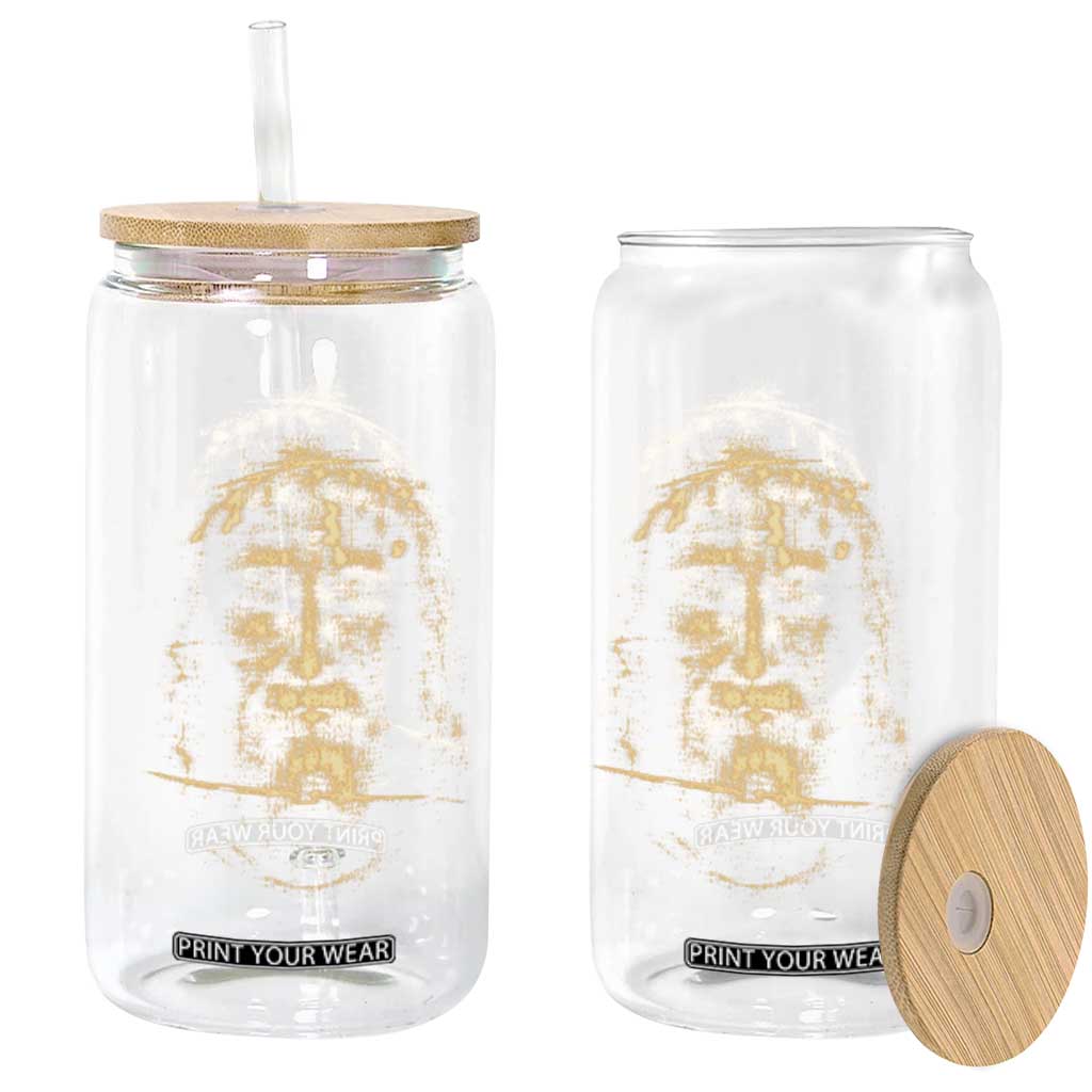 Shroud Of Turin Jesus Glass Can Jesus Christ Face Religious Catholic Christian Faith TS10 Print Your Wear