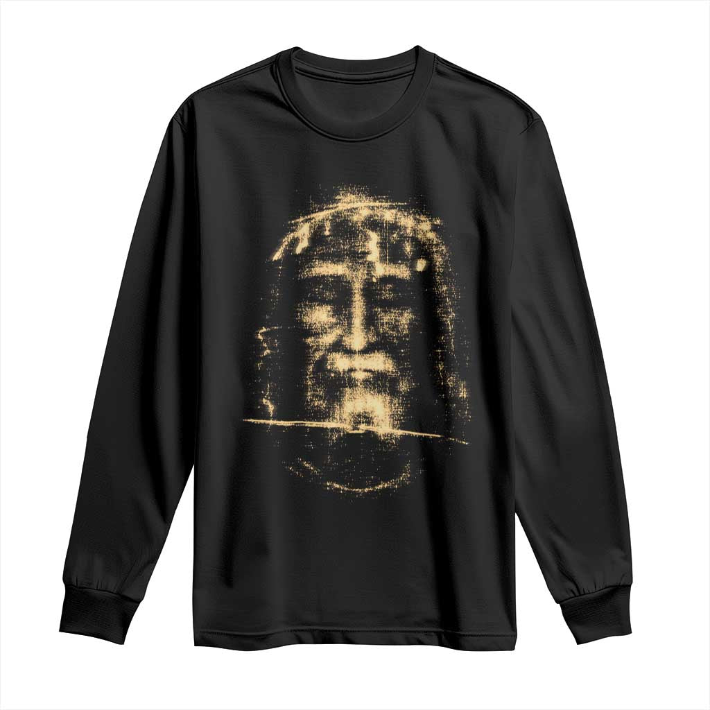 Shroud Of Turin Jesus Long Sleeve Shirt Jesus Christ Face Religious Catholic Christian Faith TS10 Black Print Your Wear