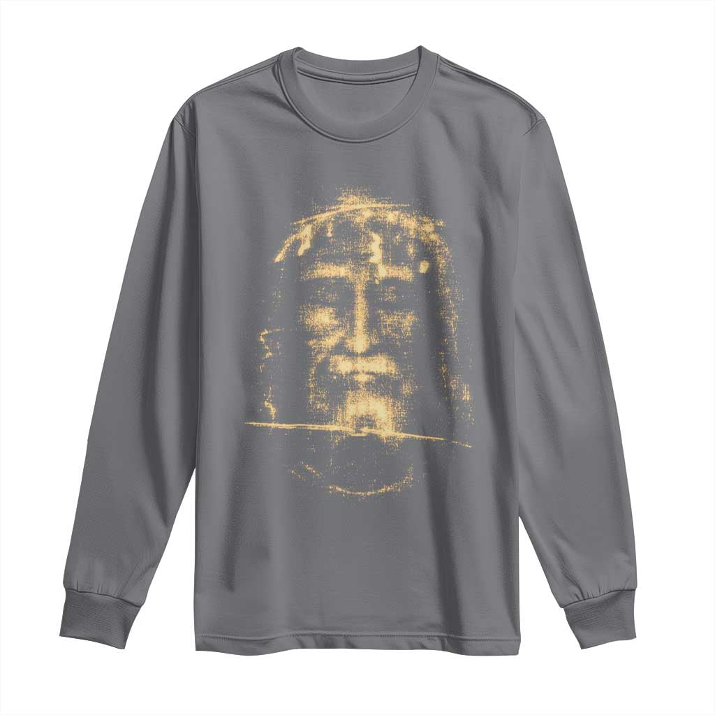 Shroud Of Turin Jesus Long Sleeve Shirt Jesus Christ Face Religious Catholic Christian Faith TS10 Charcoal Print Your Wear