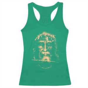 Shroud Of Turin Jesus Racerback Tank Top Jesus Christ Face Religious Catholic Christian Faith TS10 Irish Green Print Your Wear