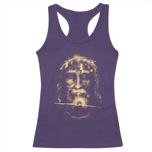 Shroud Of Turin Jesus Racerback Tank Top Jesus Christ Face Religious Catholic Christian Faith TS10 Purple Print Your Wear
