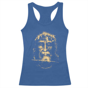 Shroud Of Turin Jesus Racerback Tank Top Jesus Christ Face Religious Catholic Christian Faith TS10 Royal Blue Print Your Wear