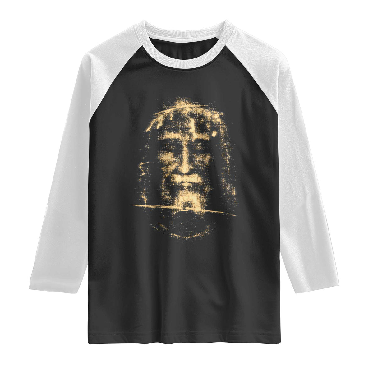 Shroud Of Turin Jesus Raglan Shirt Jesus Christ Face Religious Catholic Christian Faith TS10 Black White Print Your Wear