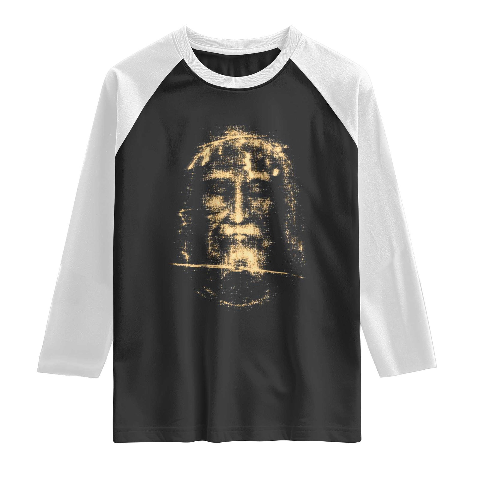 Shroud Of Turin Jesus Raglan Shirt Jesus Christ Face Religious Catholic Christian Faith TS10 Black White Print Your Wear