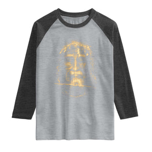 Shroud Of Turin Jesus Raglan Shirt Jesus Christ Face Religious Catholic Christian Faith TS10 Heather Gray Heather Charcoal Print Your Wear