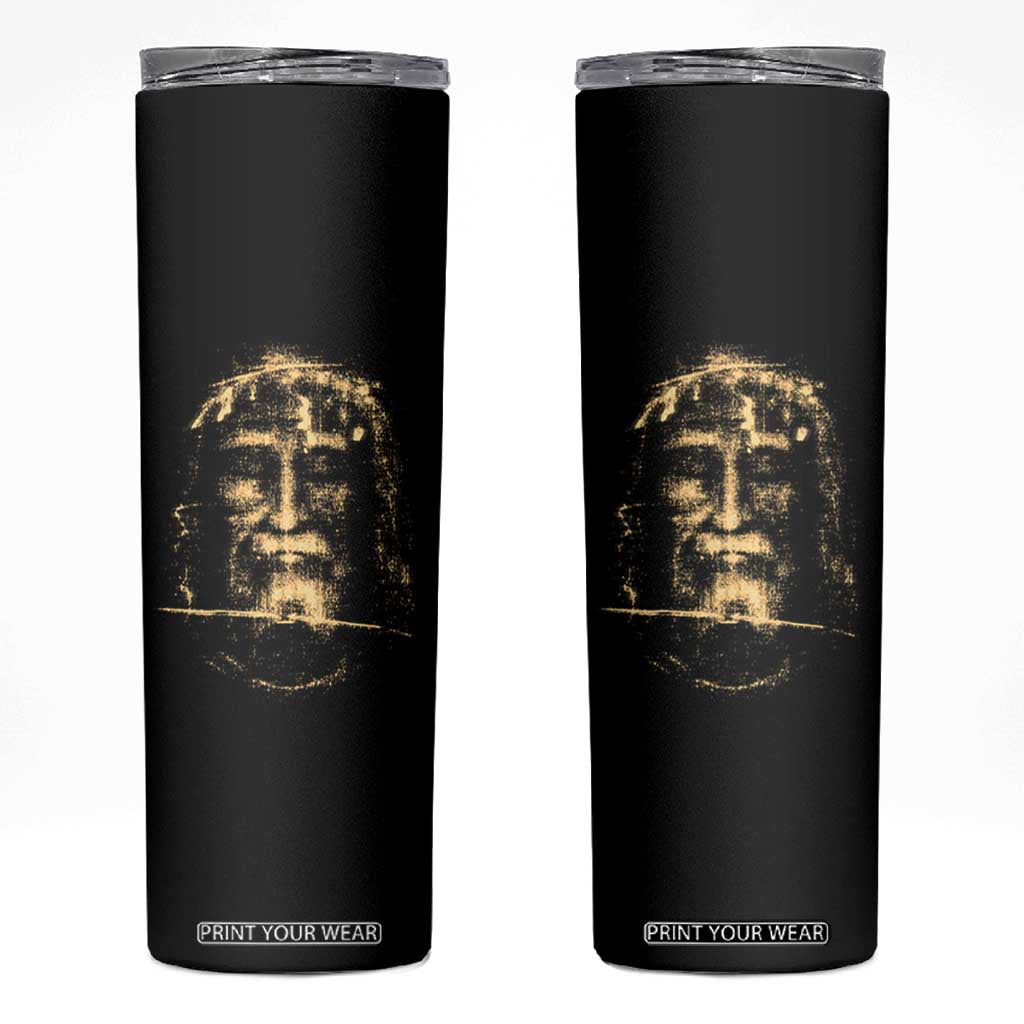 Shroud Of Turin Jesus Skinny Tumbler Jesus Christ Face Religious Catholic Christian Faith TS10 Black Print Your Wear