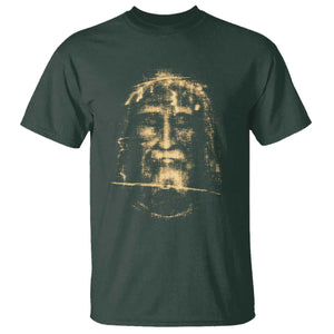 Shroud Of Turin Jesus T Shirt Jesus Christ Face Religious Catholic Christian Faith TS10 Dark Forest Green Print Your Wear