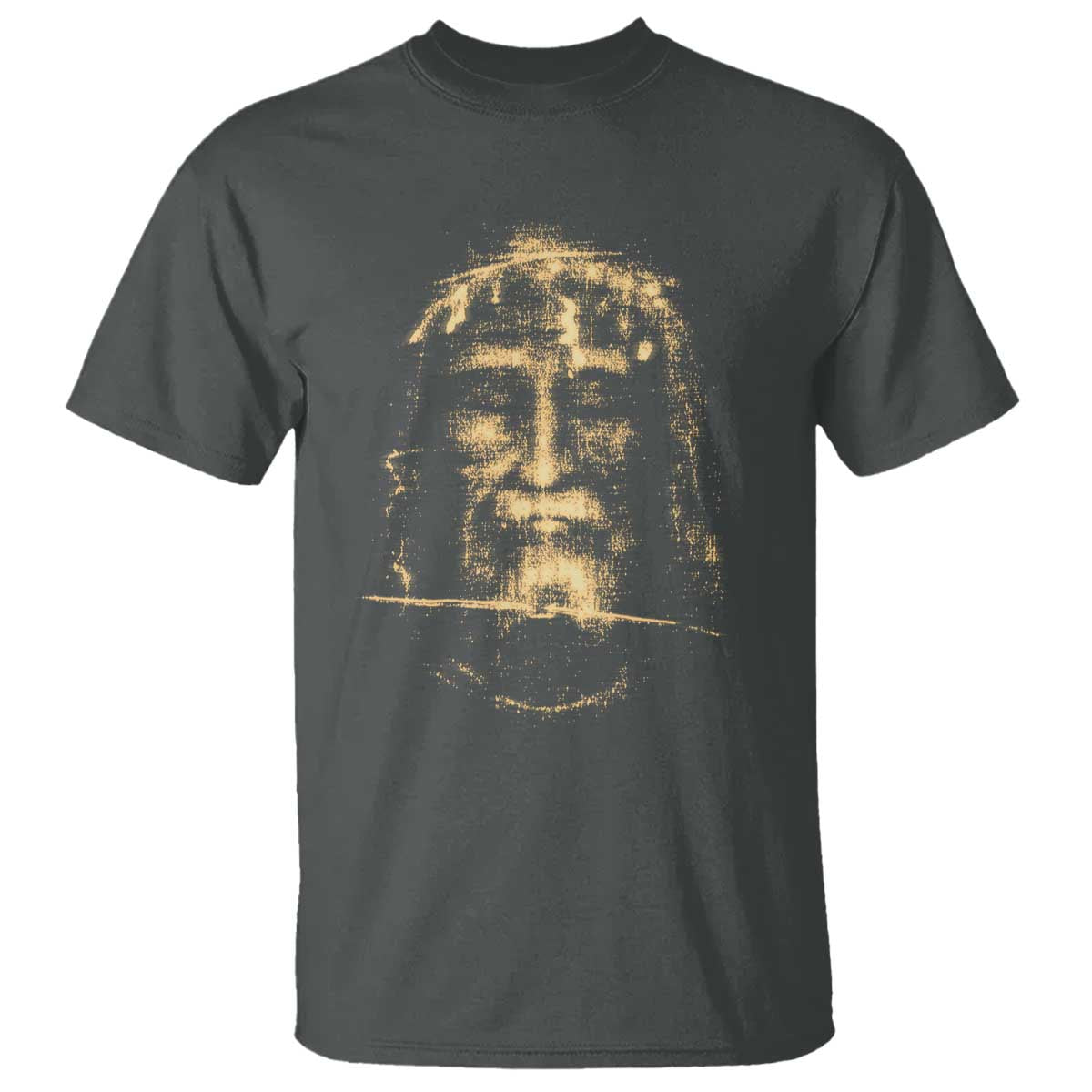 Shroud Of Turin Jesus T Shirt Jesus Christ Face Religious Catholic Christian Faith TS10 Dark Heather Print Your Wear