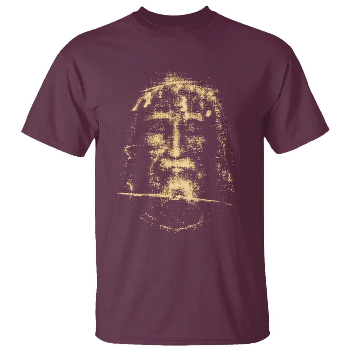 Shroud Of Turin Jesus T Shirt Jesus Christ Face Religious Catholic Christian Faith TS10 Maroon Print Your Wear