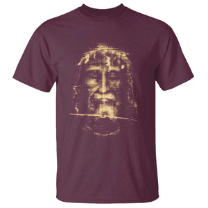Shroud Of Turin Jesus T Shirt Jesus Christ Face Religious Catholic Christian Faith TS10 Maroon Print Your Wear