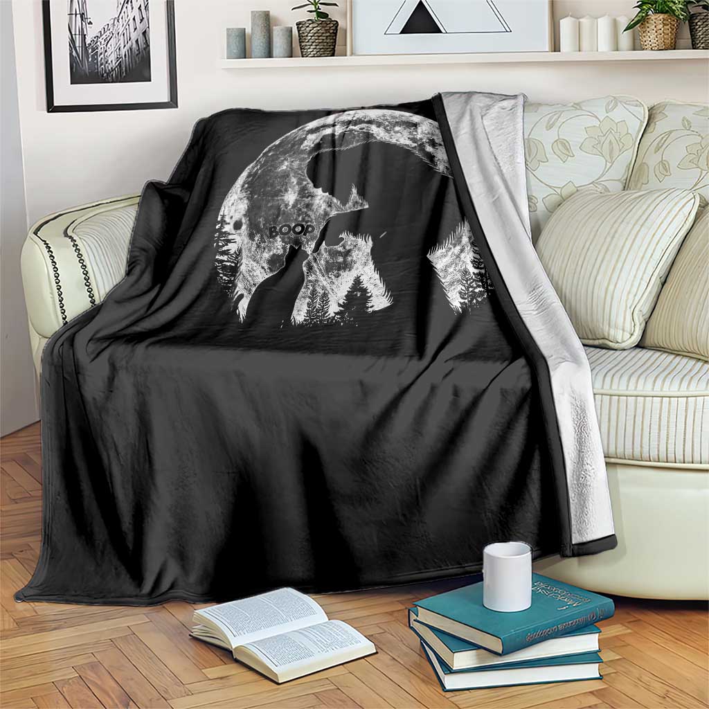 Fun Hand Boop Nose Bigfoot Cat Throw Blanket Sasquatch Full Moon TS10 Print Your Wear
