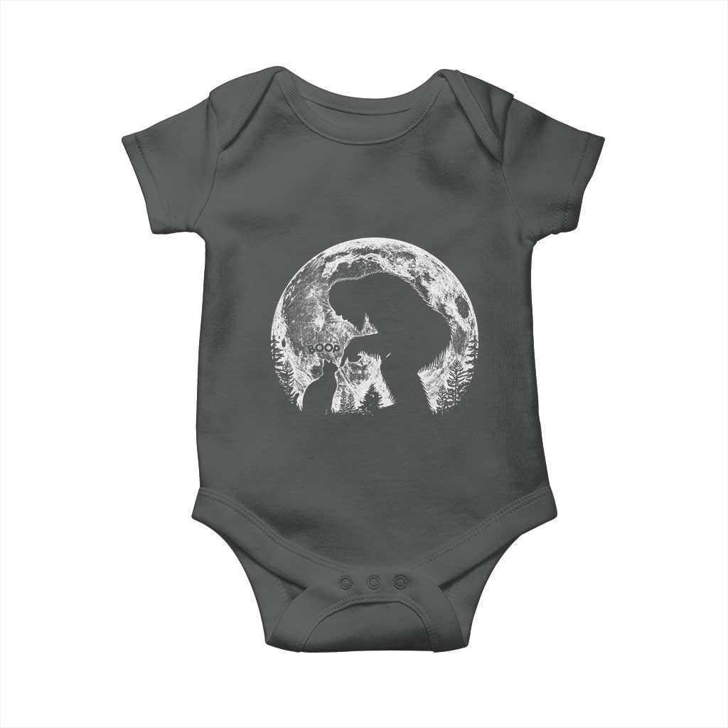 Fun Hand Boop Nose Bigfoot Cat Baby Onesie Sasquatch Full Moon TS10 Dark Heather Print Your Wear