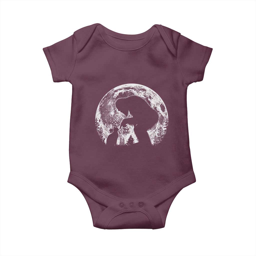 Fun Hand Boop Nose Bigfoot Cat Baby Onesie Sasquatch Full Moon TS10 Maroon Print Your Wear