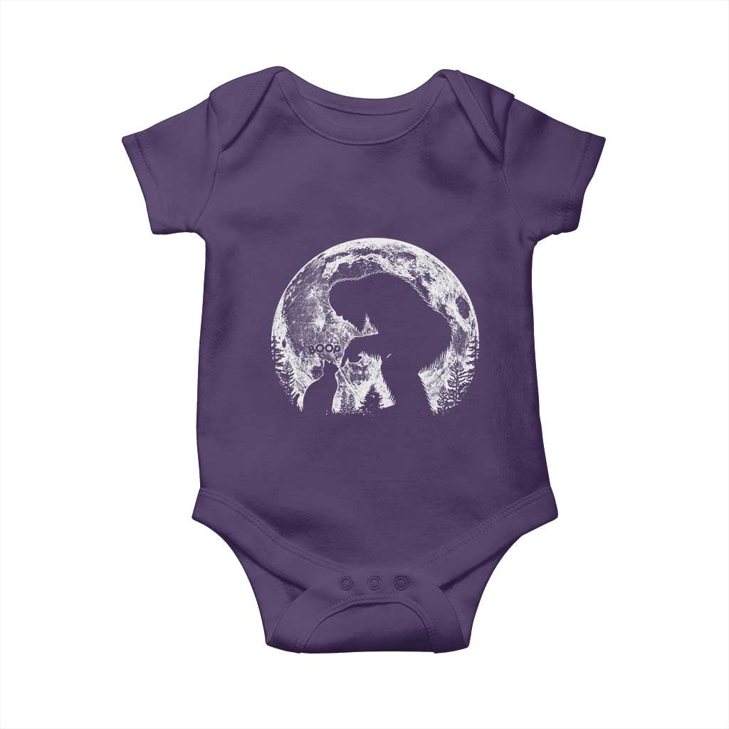 Fun Hand Boop Nose Bigfoot Cat Baby Onesie Sasquatch Full Moon TS10 Purple Print Your Wear