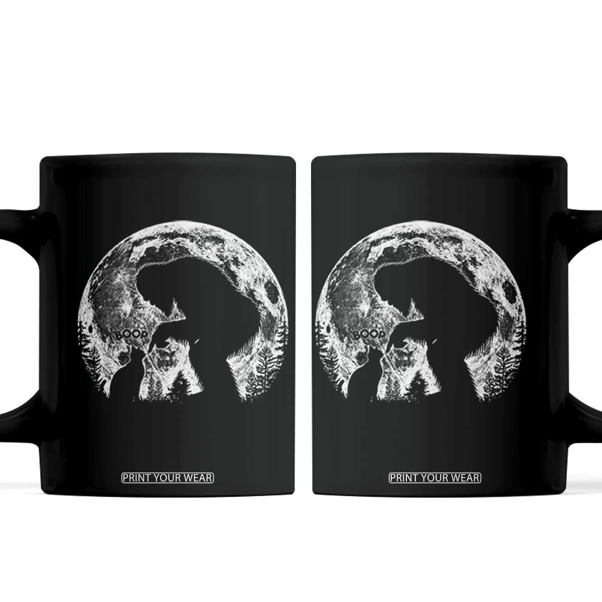Fun Hand Boop Nose Bigfoot Cat Coffee Mug Sasquatch Full Moon TS10 Black Print Your Wear