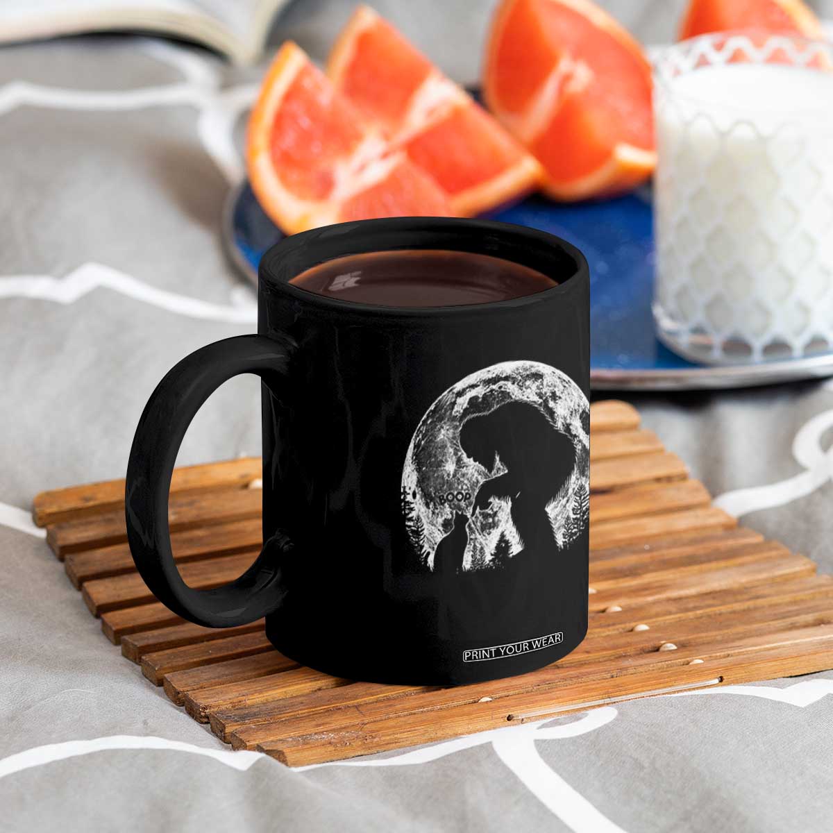 Fun Hand Boop Nose Bigfoot Cat Coffee Mug Sasquatch Full Moon TS10 Print Your Wear