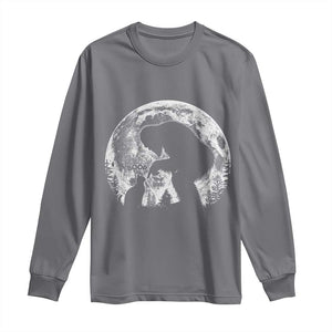 Fun Hand Boop Nose Bigfoot Cat Long Sleeve Shirt Sasquatch Full Moon TS10 Charcoal Print Your Wear