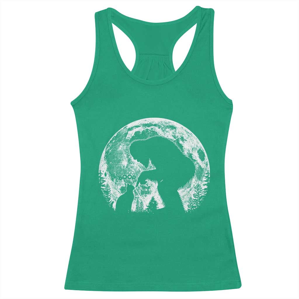 Fun Hand Boop Nose Bigfoot Cat Racerback Tank Top Sasquatch Full Moon TS10 Irish Green Print Your Wear
