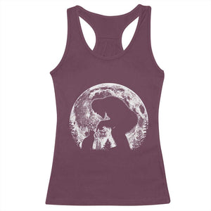 Fun Hand Boop Nose Bigfoot Cat Racerback Tank Top Sasquatch Full Moon TS10 Maroon Print Your Wear