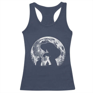 Fun Hand Boop Nose Bigfoot Cat Racerback Tank Top Sasquatch Full Moon TS10 Navy Print Your Wear