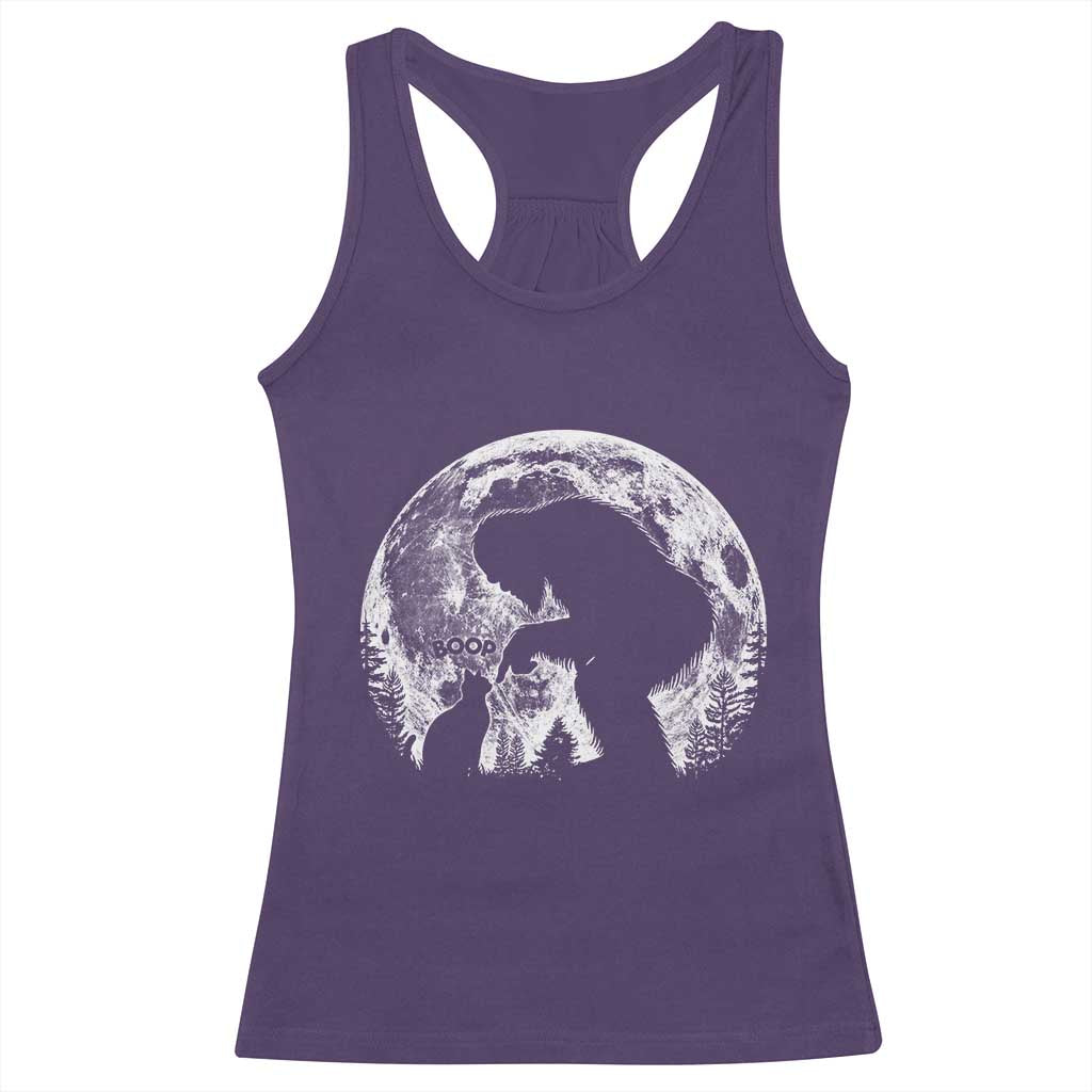 Fun Hand Boop Nose Bigfoot Cat Racerback Tank Top Sasquatch Full Moon TS10 Purple Print Your Wear
