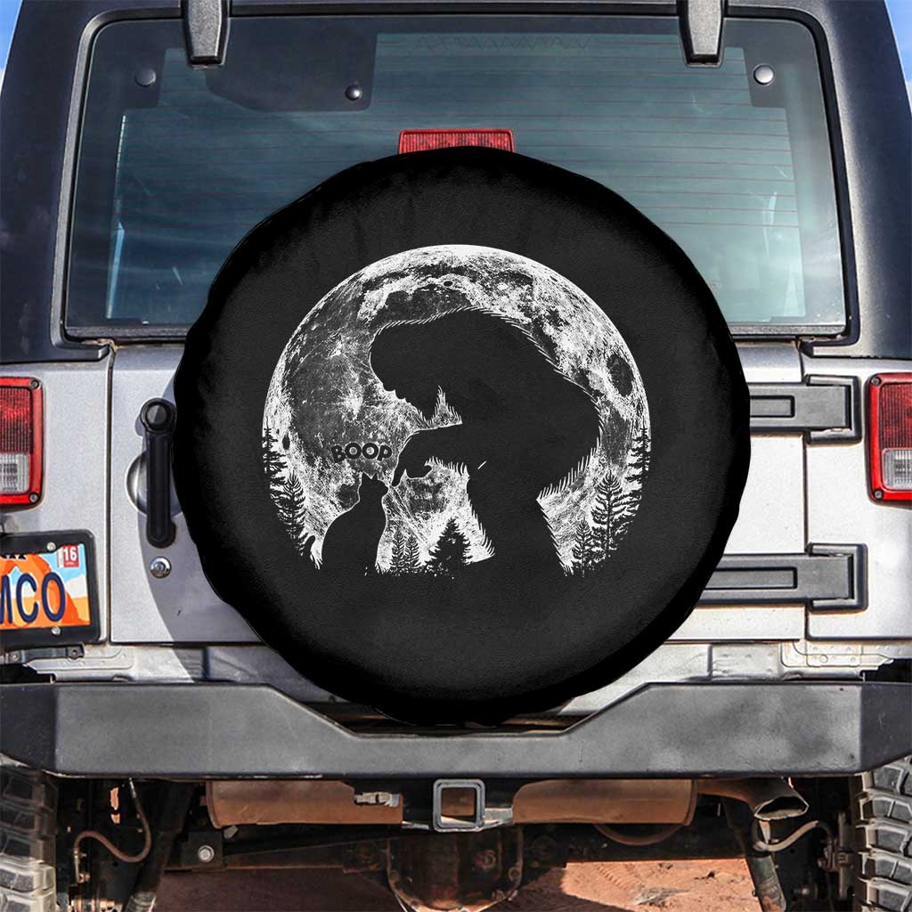 Fun Hand Boop Nose Bigfoot Cat Spare Tire Cover Sasquatch Full Moon TS10 No hole Black Print Your Wear