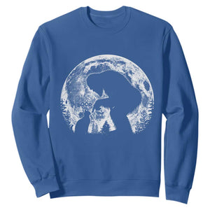 Fun Hand Boop Nose Bigfoot Cat Sweatshirt Sasquatch Full Moon TS10 Royal Blue Print Your Wear
