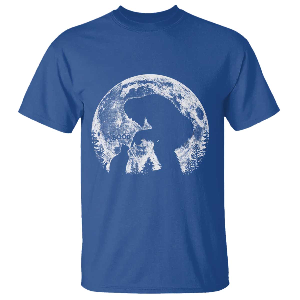 Fun Hand Boop Nose Bigfoot Cat T Shirt Sasquatch Full Moon TS10 Royal Blue Print Your Wear