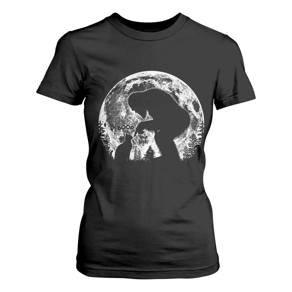 Fun Hand Boop Nose Bigfoot Cat T Shirt For Women Sasquatch Full Moon TS10 Black Print Your Wear