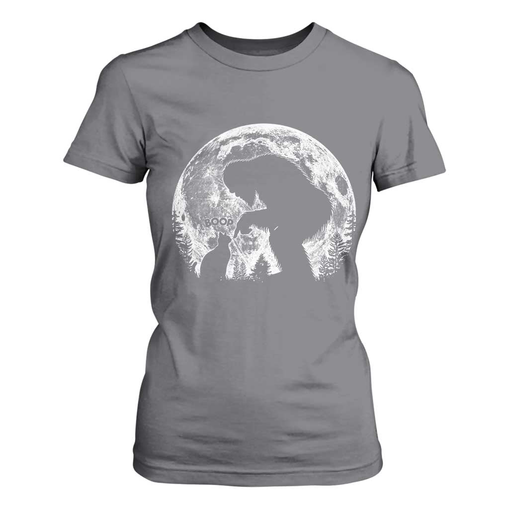 Fun Hand Boop Nose Bigfoot Cat T Shirt For Women Sasquatch Full Moon TS10 Charcoal Print Your Wear