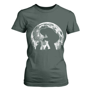 Fun Hand Boop Nose Bigfoot Cat T Shirt For Women Sasquatch Full Moon TS10 Dark Forest Green Print Your Wear