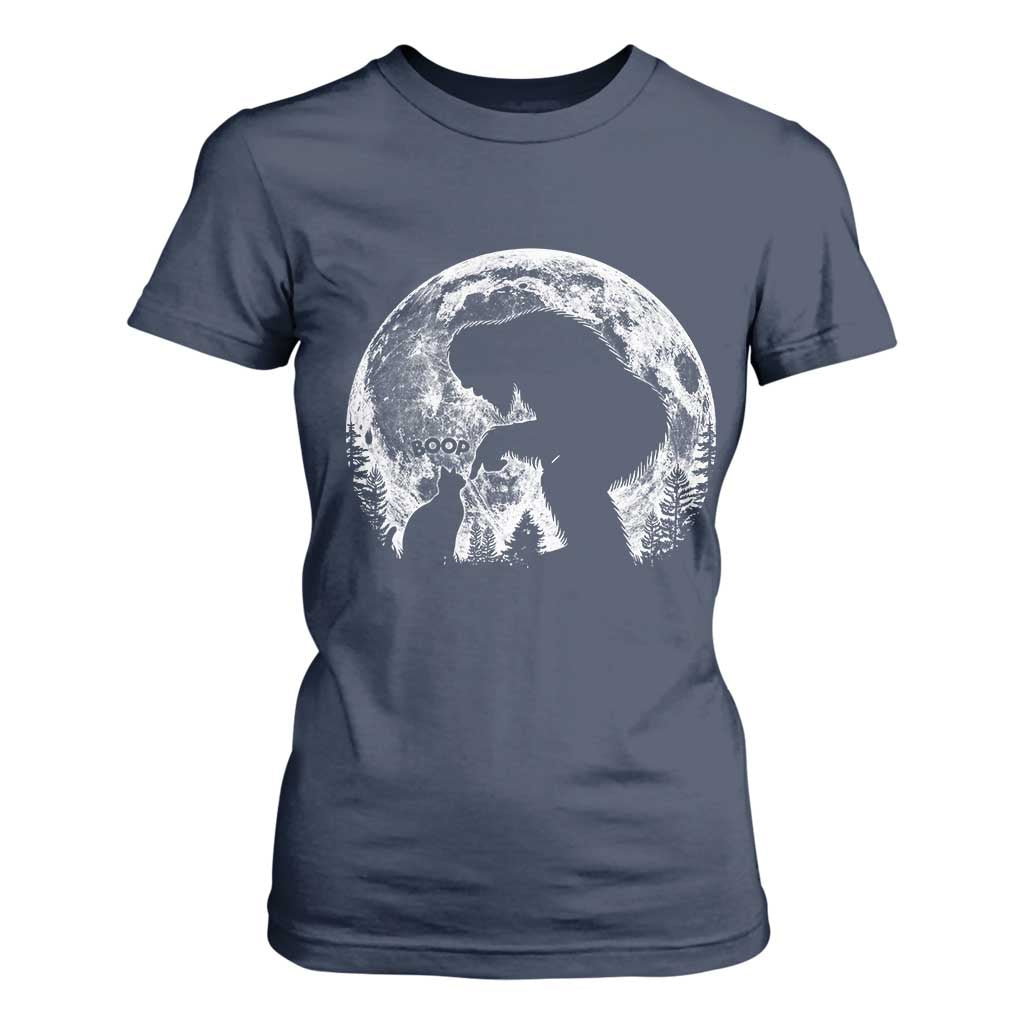 Fun Hand Boop Nose Bigfoot Cat T Shirt For Women Sasquatch Full Moon TS10 Navy Print Your Wear