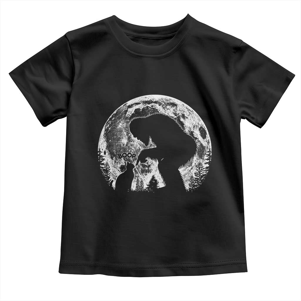 Fun Hand Boop Nose Bigfoot Cat Toddler T Shirt Sasquatch Full Moon TS10 Black Print Your Wear