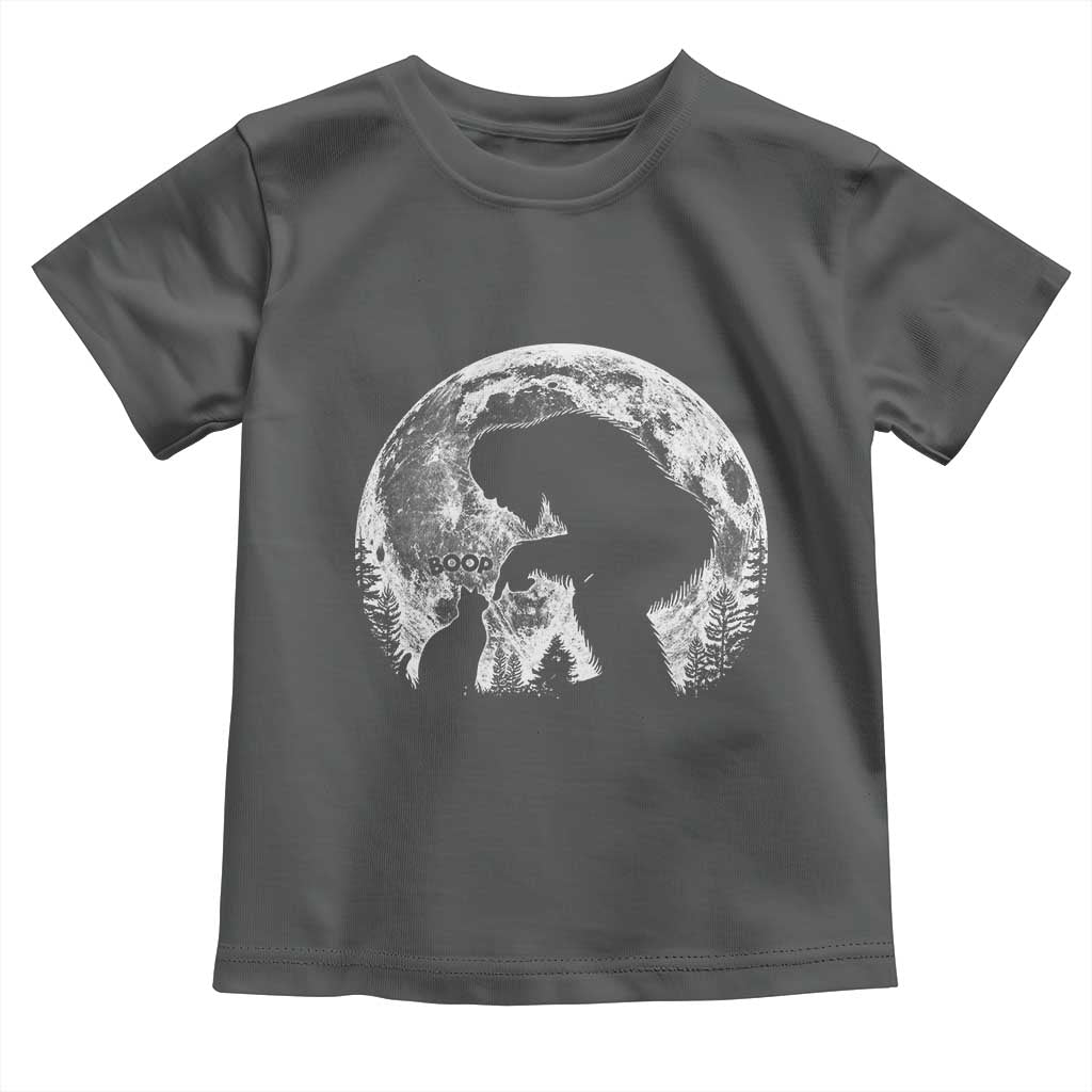 Fun Hand Boop Nose Bigfoot Cat Toddler T Shirt Sasquatch Full Moon TS10 Dark Heather Print Your Wear