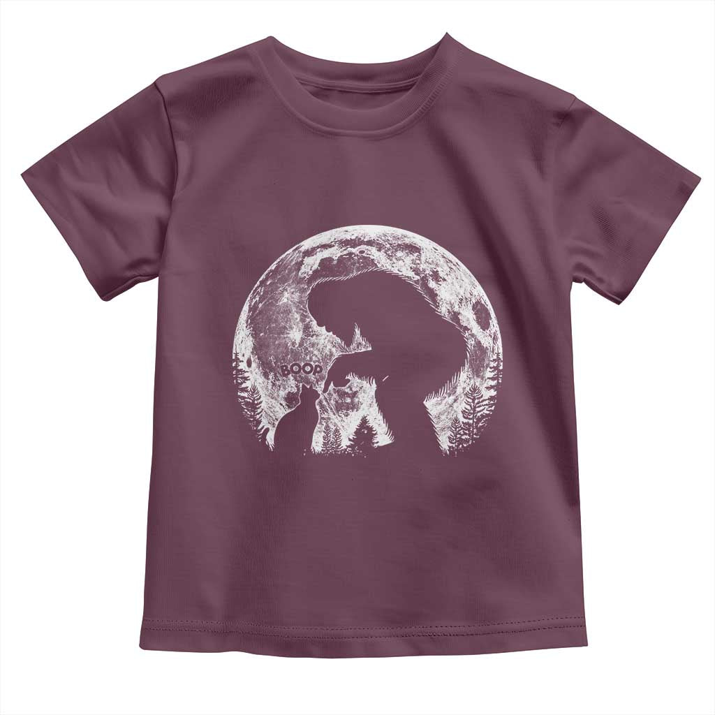 Fun Hand Boop Nose Bigfoot Cat Toddler T Shirt Sasquatch Full Moon TS10 Maroon Print Your Wear