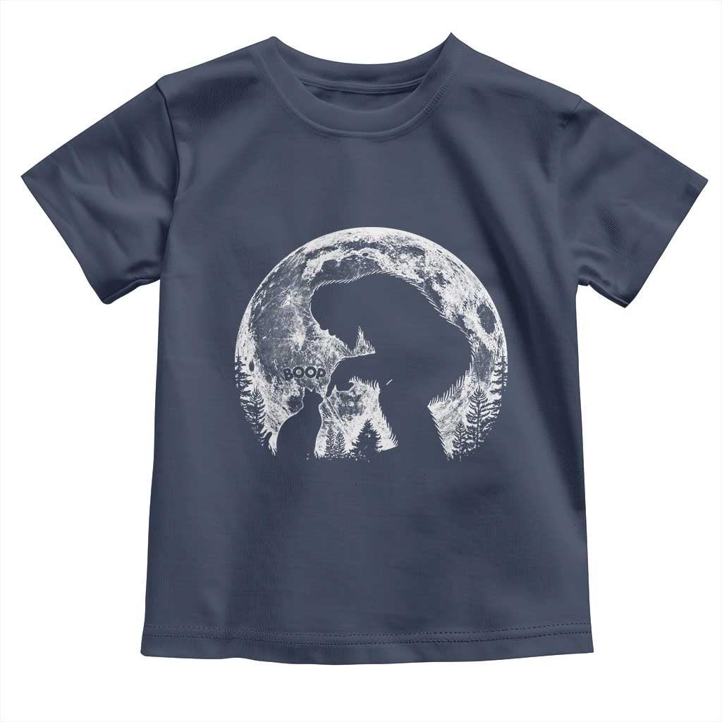 Fun Hand Boop Nose Bigfoot Cat Toddler T Shirt Sasquatch Full Moon TS10 Navy Print Your Wear