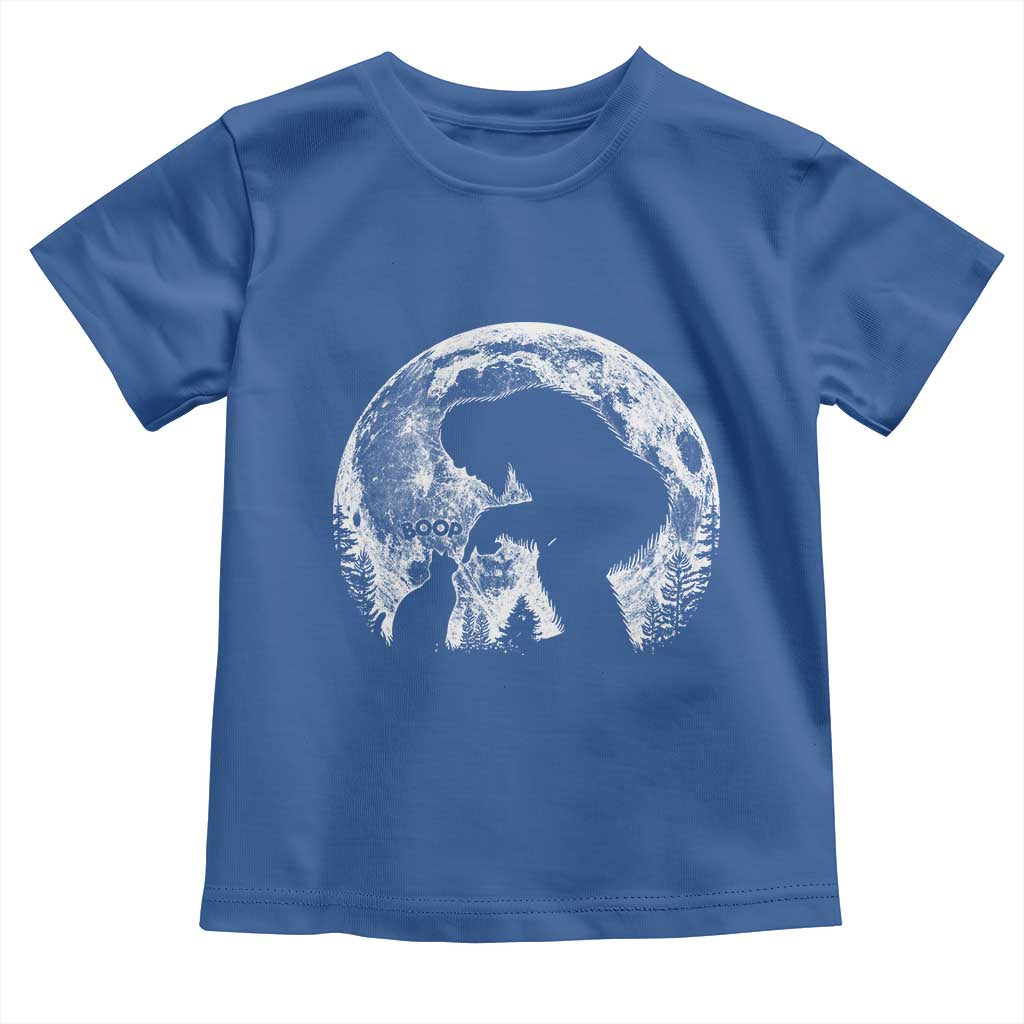 Fun Hand Boop Nose Bigfoot Cat Toddler T Shirt Sasquatch Full Moon TS10 Royal Blue Print Your Wear