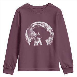 Fun Hand Boop Nose Bigfoot Cat Youth Sweatshirt Sasquatch Full Moon TS10 Maroon Print Your Wear