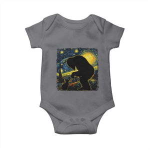 Fun Hand Boop Nose Bigfoot Cat Baby Onesie Sasquatch Starry Night Van Gogh TS10 Charcoal Print Your Wear