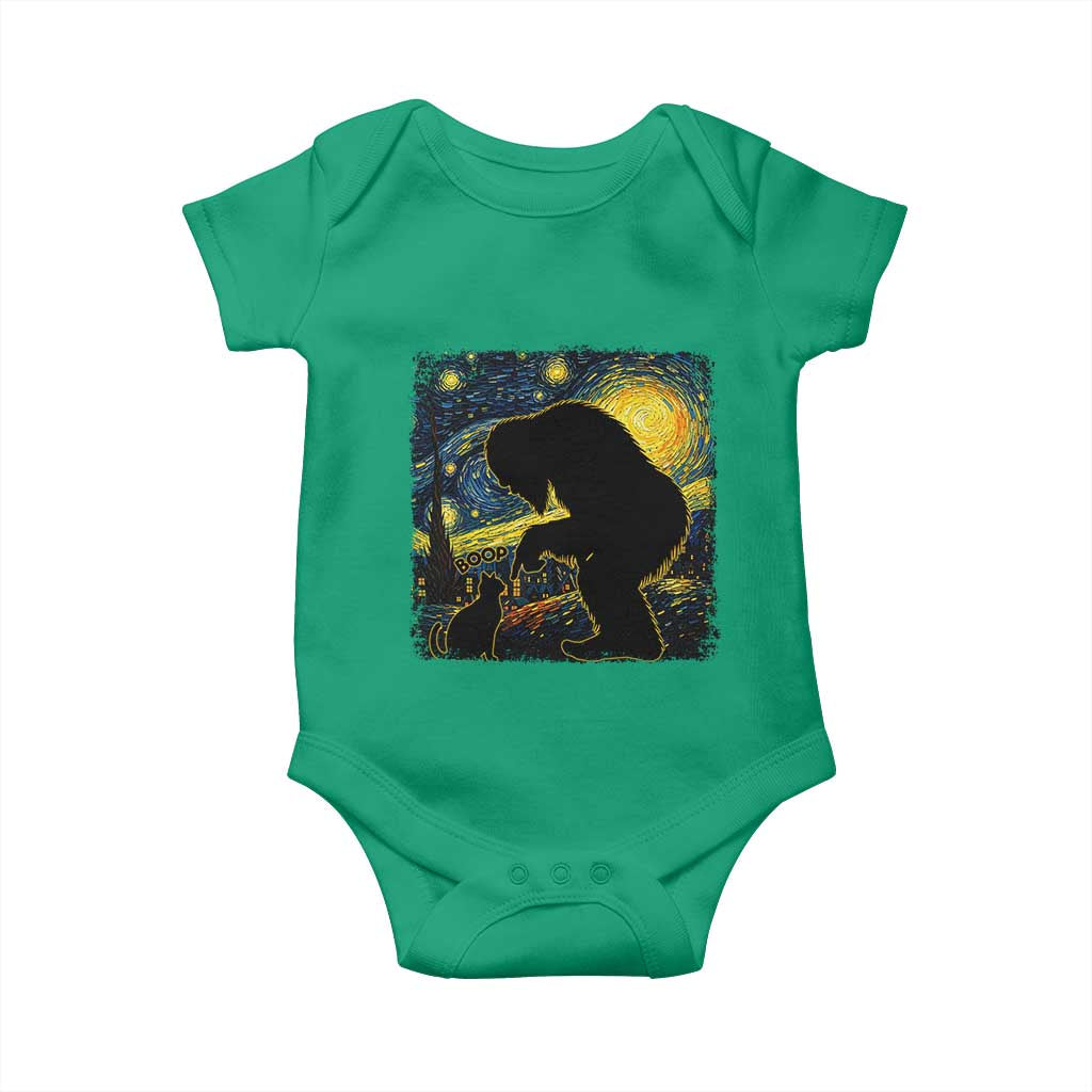 Fun Hand Boop Nose Bigfoot Cat Baby Onesie Sasquatch Starry Night Van Gogh TS10 Irish Green Print Your Wear