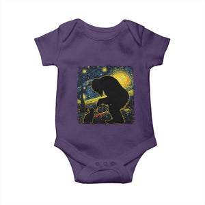 Fun Hand Boop Nose Bigfoot Cat Baby Onesie Sasquatch Starry Night Van Gogh TS10 Purple Print Your Wear